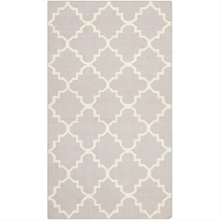 Safavieh 11 ft. x 15 ft. Oversized Contemporary Dhurries- Grey and Ivory- Flatweave Rug DHU554G-1115